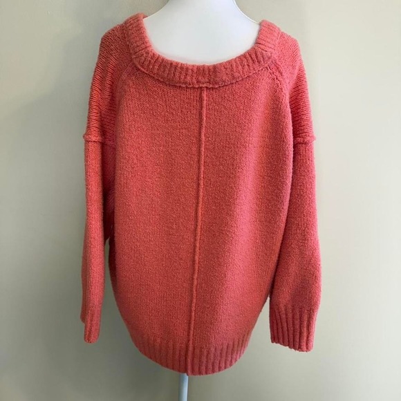 Free People Pink Lightening Brookside Knit Oversized Tunic Sweater Womens Sz XS - Picture 3 of 7